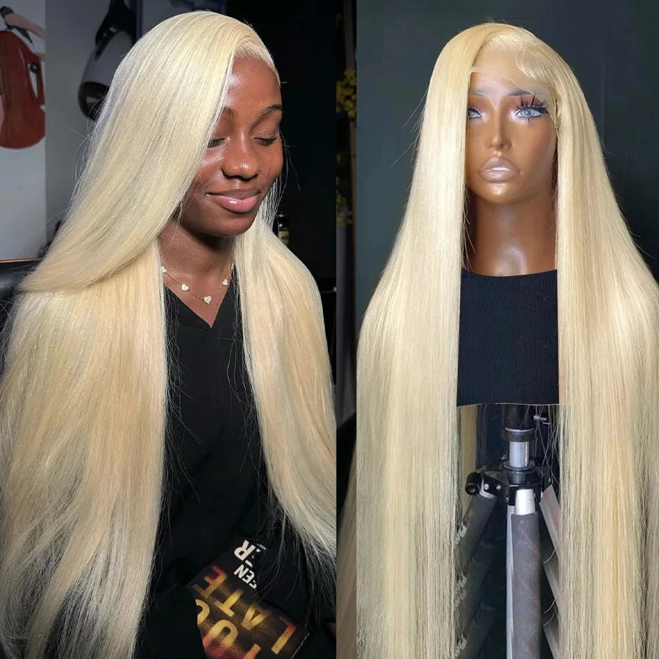 Blonde Lace Wigs Human Hair Glueless Wigs deals Human Hair Pre-Plucked 13x4.-DFS56