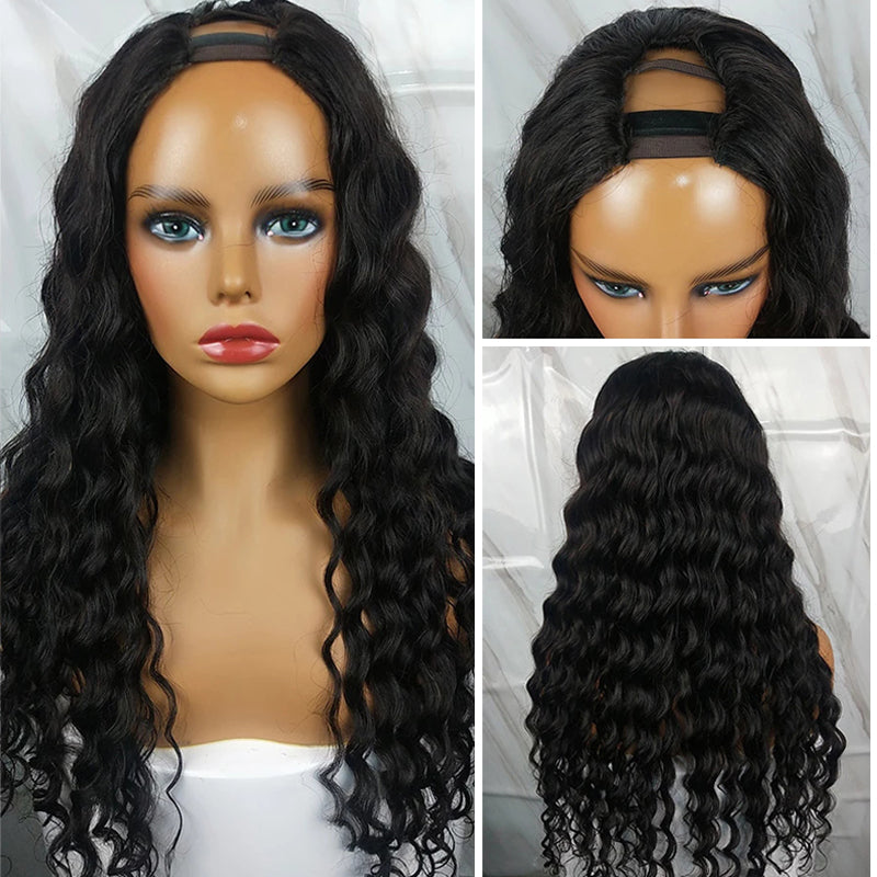 Deep Wave U Part Wig 100% Human Hair 🎁OCTOBER SPECIALS