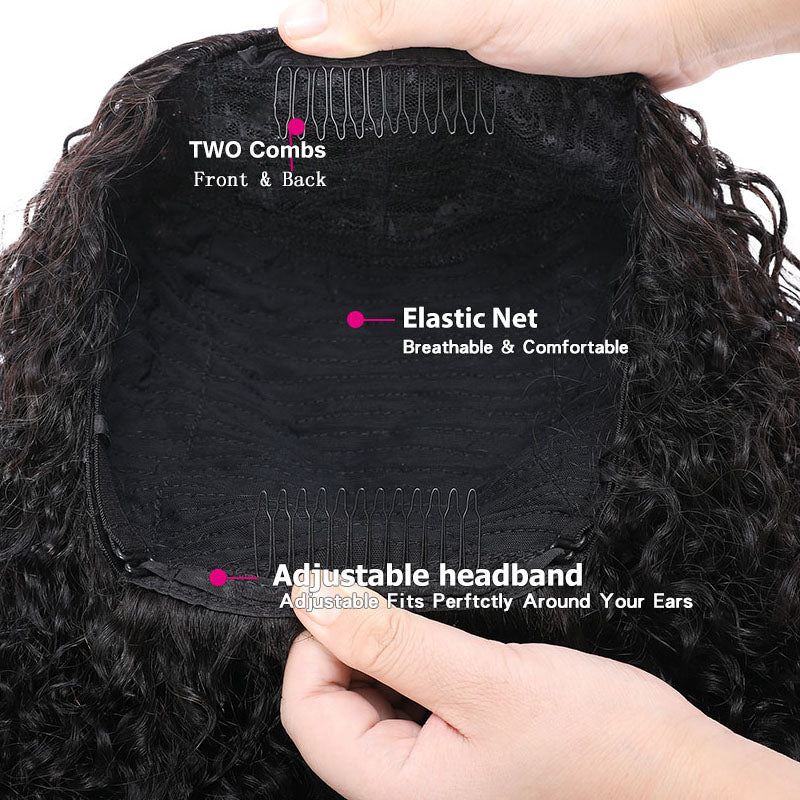 Curly Flip-Over Half Wig 100% Virgin Hair