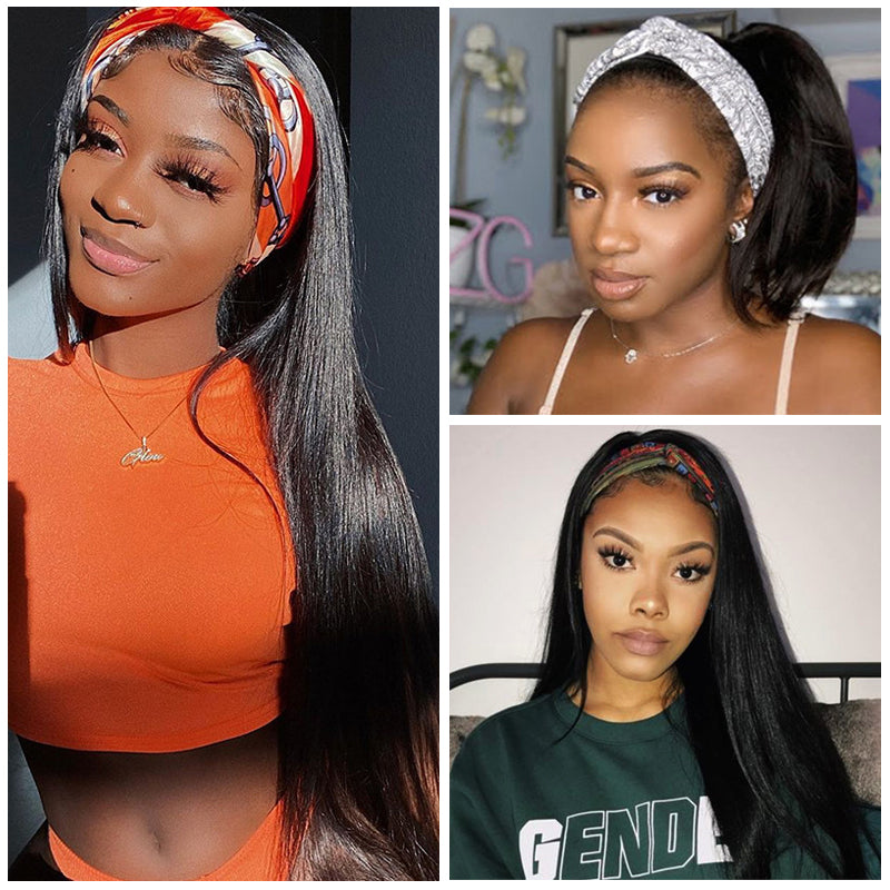 Straight Hair Headband Wig *No Lace No Glue* Beginner Friendly & Convenient