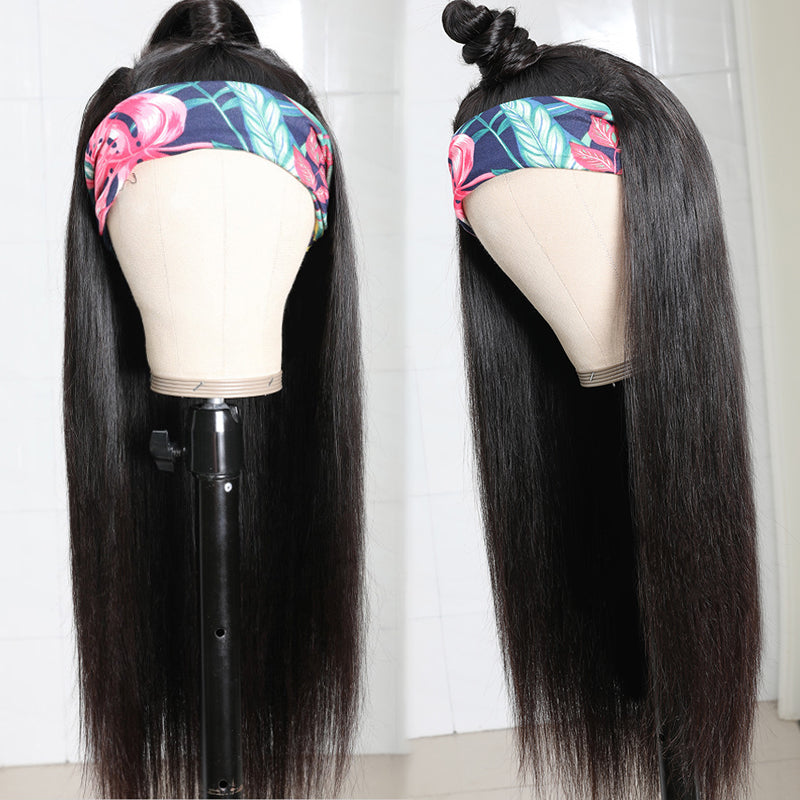 Straight Hair Headband Wig *No Lace No Glue* Beginner Friendly & Convenient