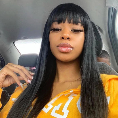 DEJA- Straight Wig with Bangs ✨NO LACE ✨Machine Made Wig