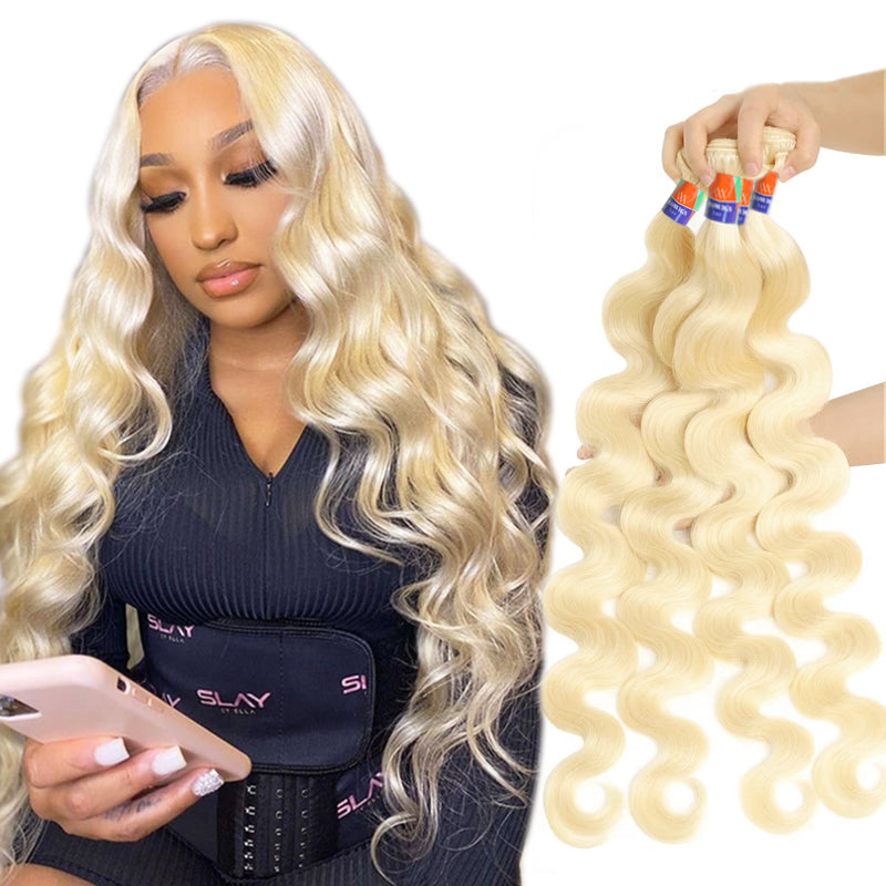 4 Bundle Deals Blonde #613 Body Wave 12-38 inch 100% Human Hair Extensions