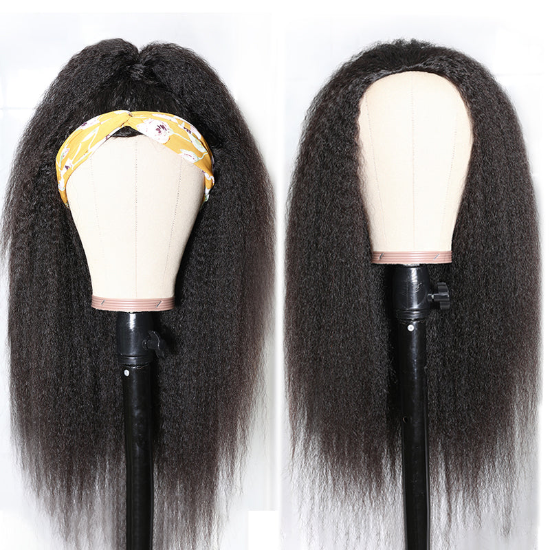 Kinky Straight Flip-Over Half Wig 100% Virgin Hair