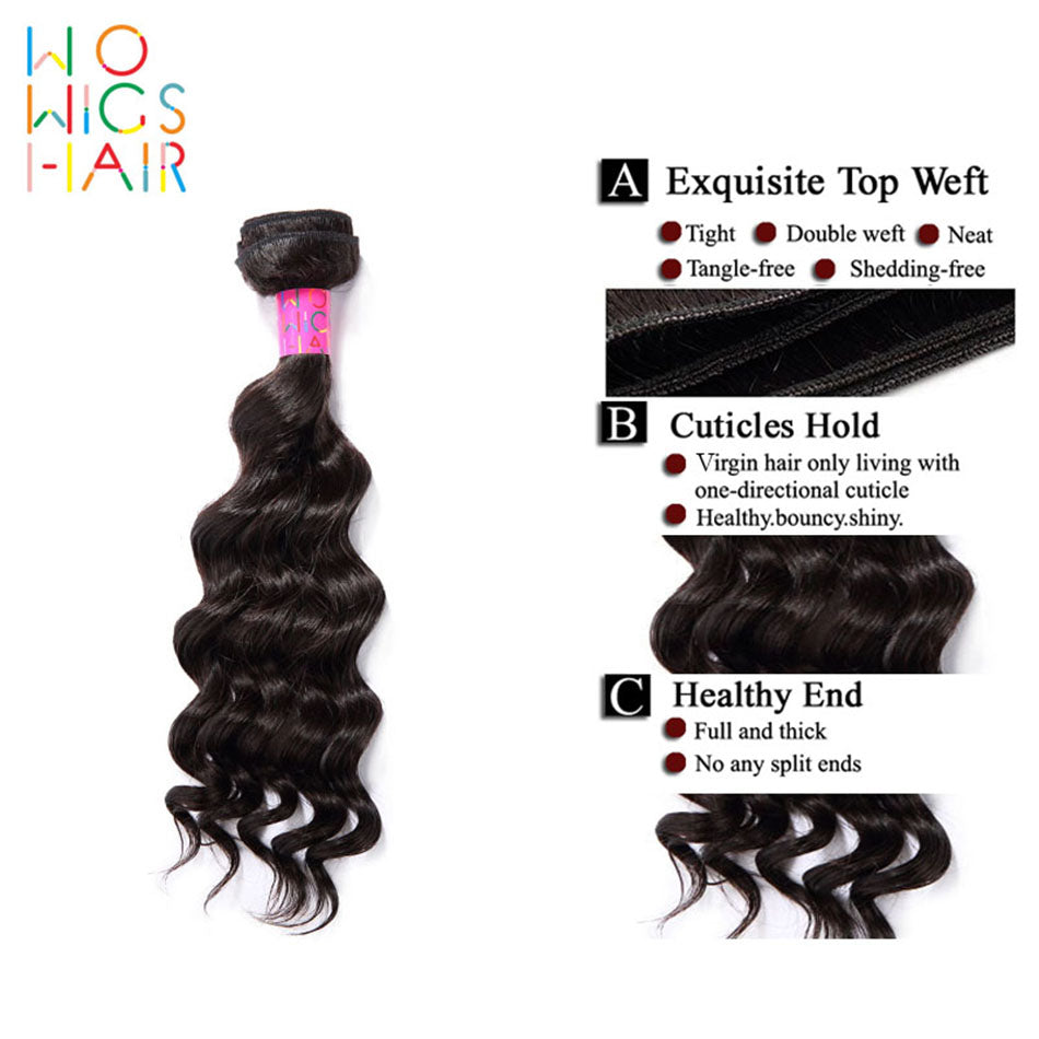 3 Bundles With 360 Frontal Deep Wave Hair 100% Unprocessed Virgin Hair Extensions