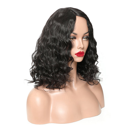 Deep Wave Bob Wigs 100% Virgin Hair Free Shipping Full Lace Wig Lace Front Wig