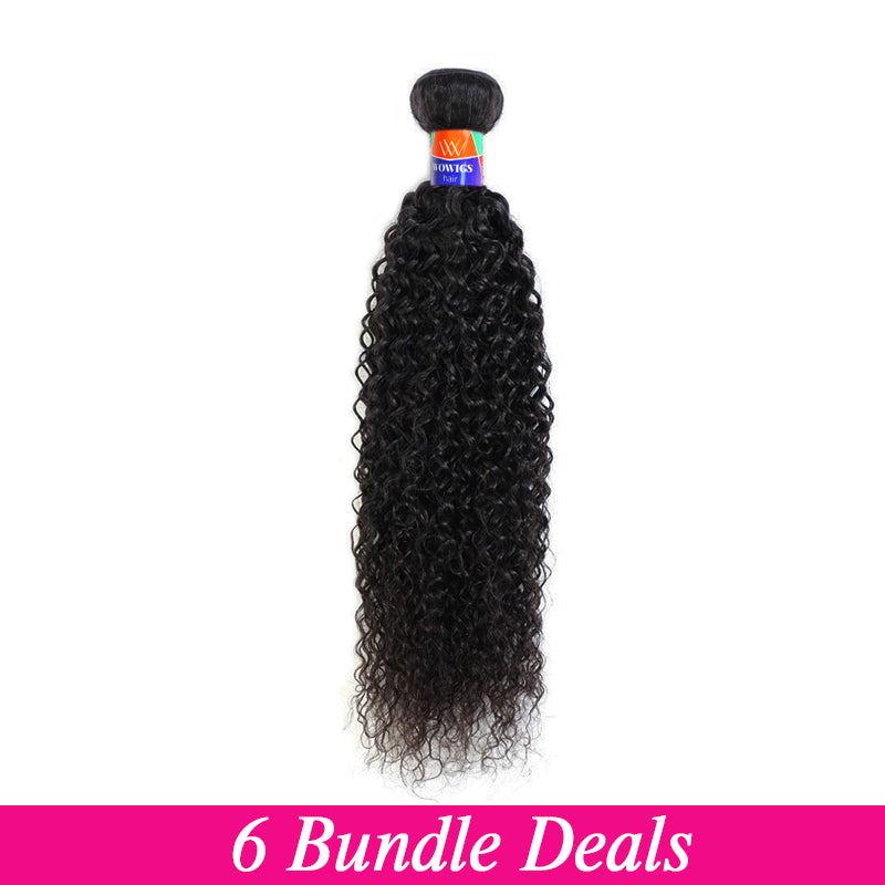 6 Bundle Deals Kinky Curly 100% Virgin Hair Extensions