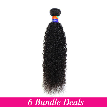 6 Bundle Deals Kinky Curly 100% Virgin Hair Extensions